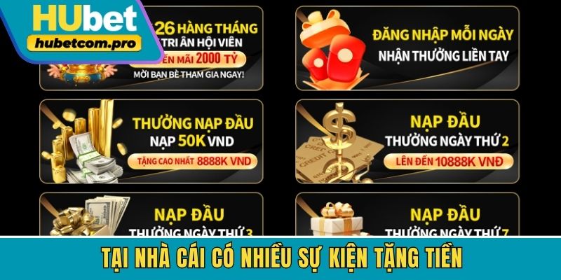 Khuyến Mãi Hoàn Trả Hubet Đến 3% Siêu Hấp Dẫn Cho Bạn 1 Tại nhà cái có nhiều sự kiện tặng tiền